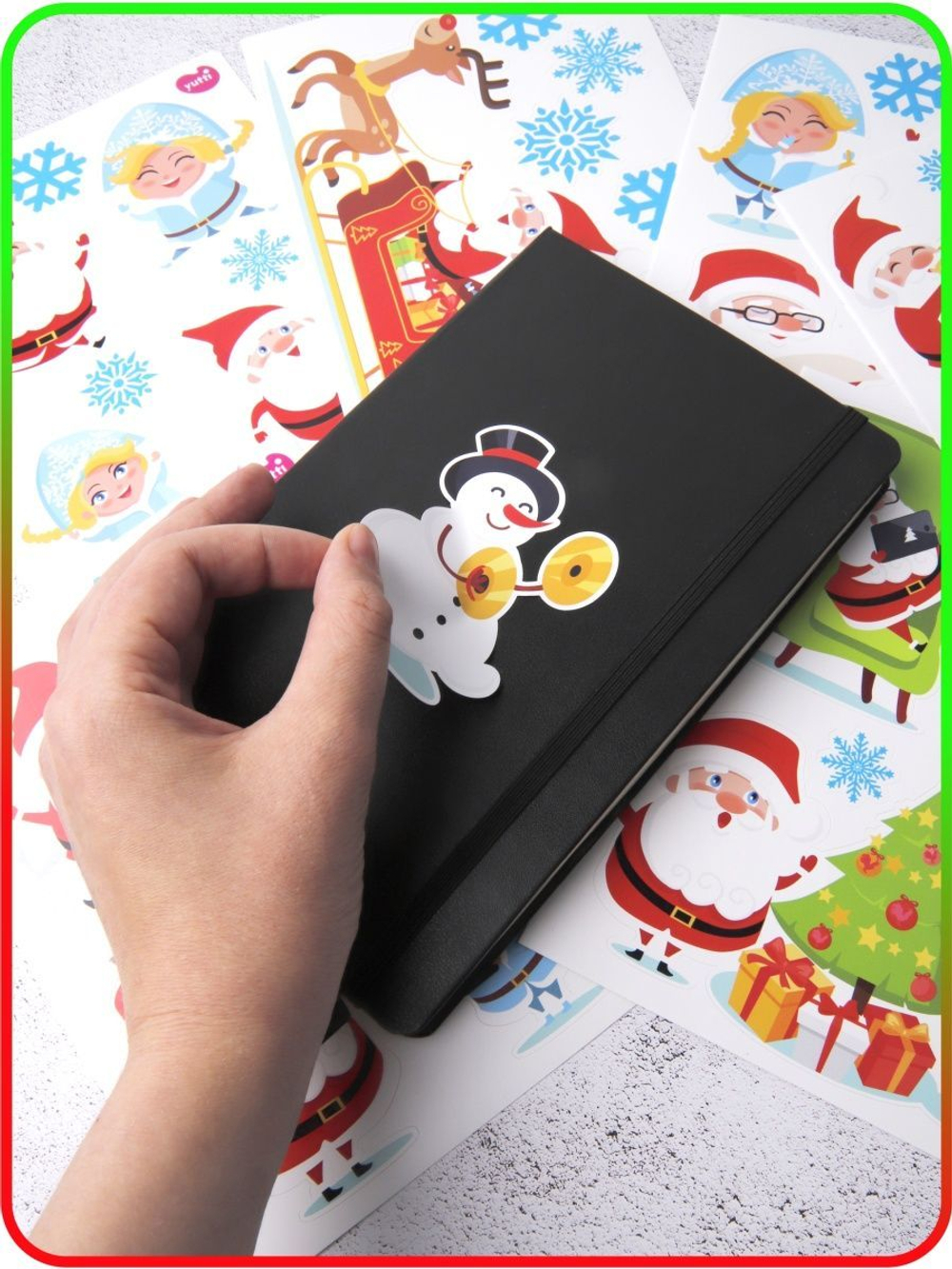 Новогодние наклейки стикеры на подарки, окна, декор для дома