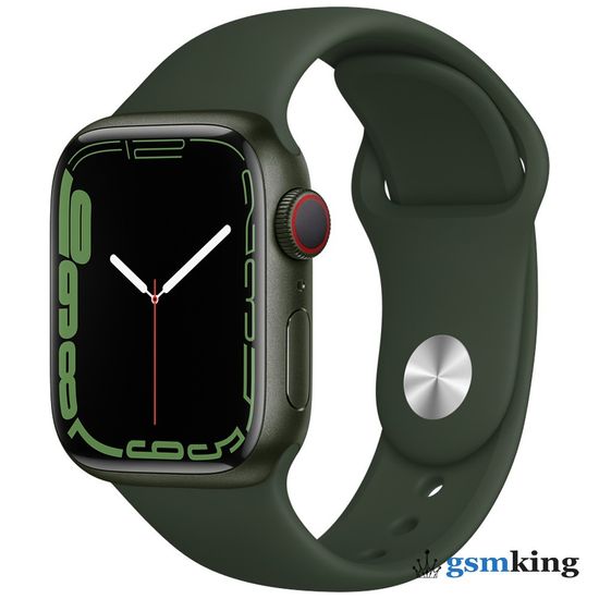 Apple Watch Series 7 GPS + Cellular 41mm Green Aluminum Case with Sport Band Clover MKH93LL/A