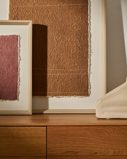 Картина Durkan бордового цвета на переработанной бумаге 50 x 70 см