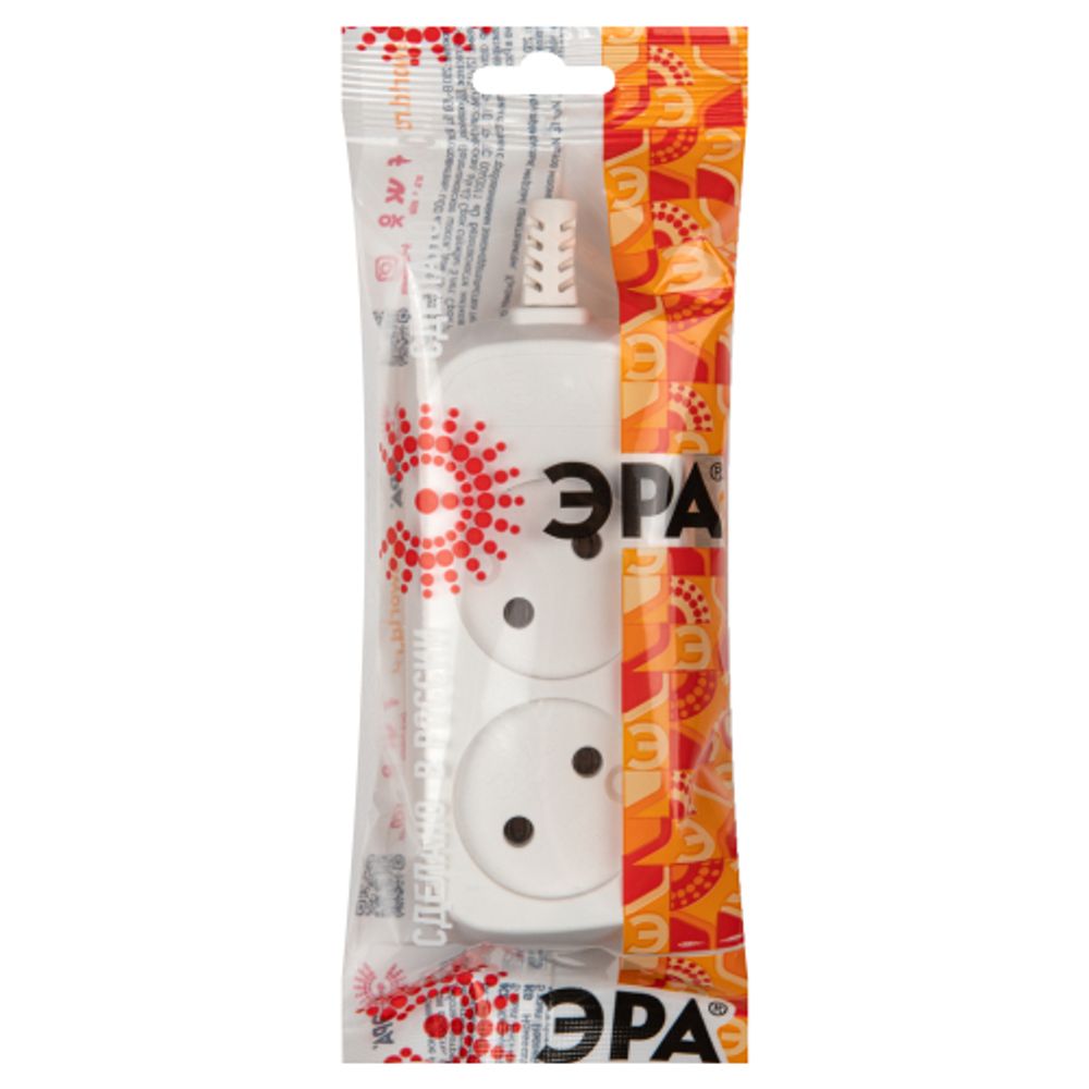 Колодка ЭРА KX-2 2 розетки без зазeмления белая