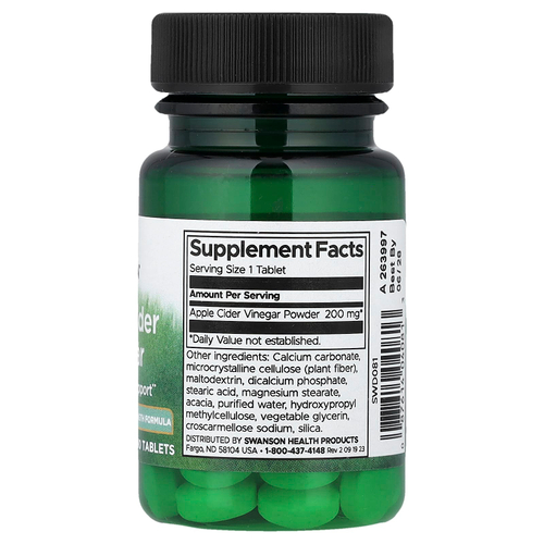 Swanson Vitamins, Яблочный уксус, 200 мг, 30 таблеток