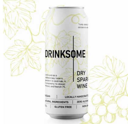 Сухое игристое вино "Dry Sparkling Wine" напиток безалкогольный газир ж/б 0,33