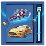 Блокнот 13,5*18 см 50л. с замком "Turbo Racing" с ручкой (Darvish)