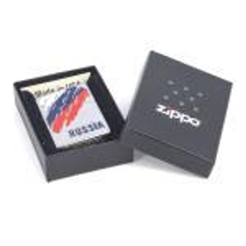 Зажигалка ZIPPO Classic Street Chrome™ Полноцветное изображение флага России ZP-207 Russia Flag