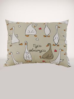 Постельное белье бязь Сказка "Гуси-обнимуси" 1,5-сп Наволочка 50х70 см 1 шт Простынь 150x215 смПододеяльник 145x215 см