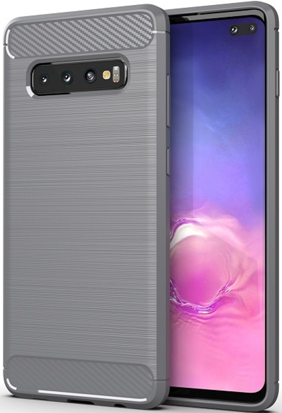 Чехол для Samsung Galaxy S10 Plus цвет Gray (серый), серия Carbon от Caseport