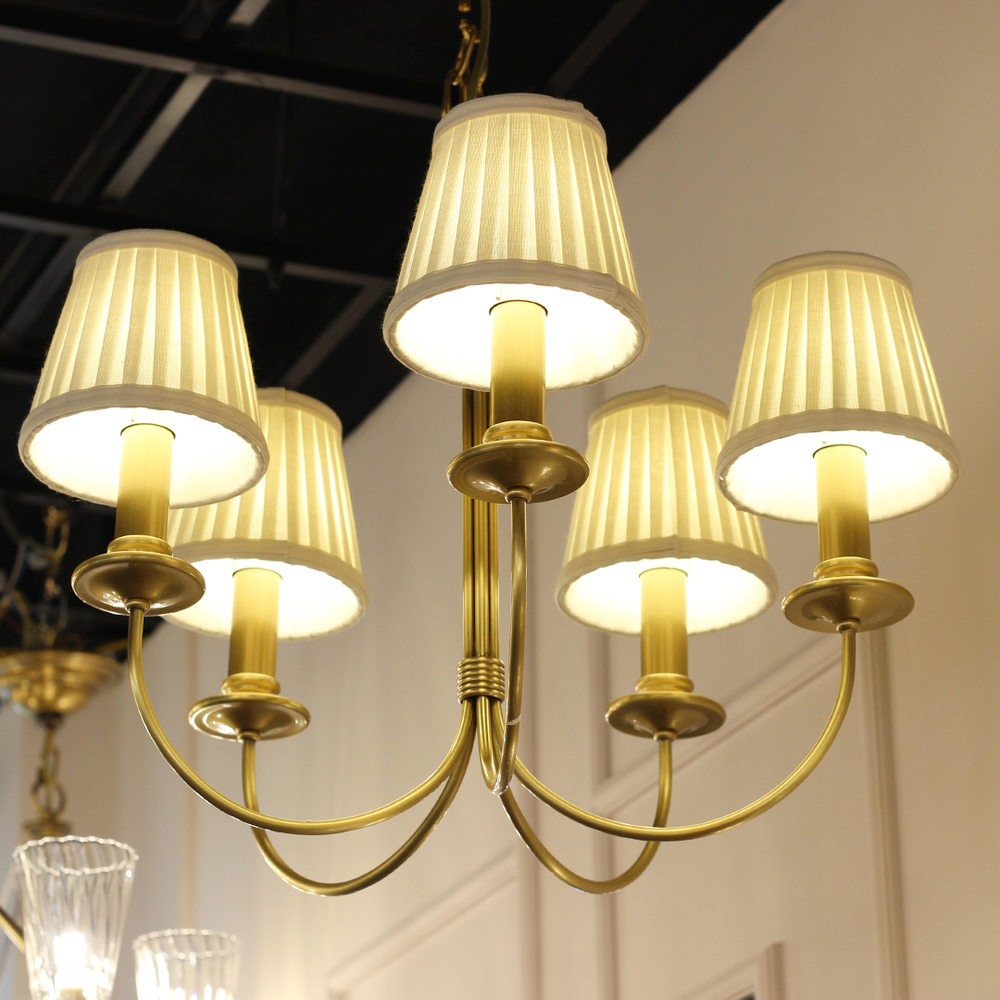 Люстра Cloyd OKLAHOMA C5 / беж. абажур - Ø51 см - латунь (арт.10068)