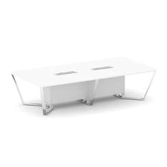 Steel Meet Стол переговорный прямоугольный MDK-PR.B.SP-12 Белый Бриллиант/Нержавеющая Сталь/Хром 320