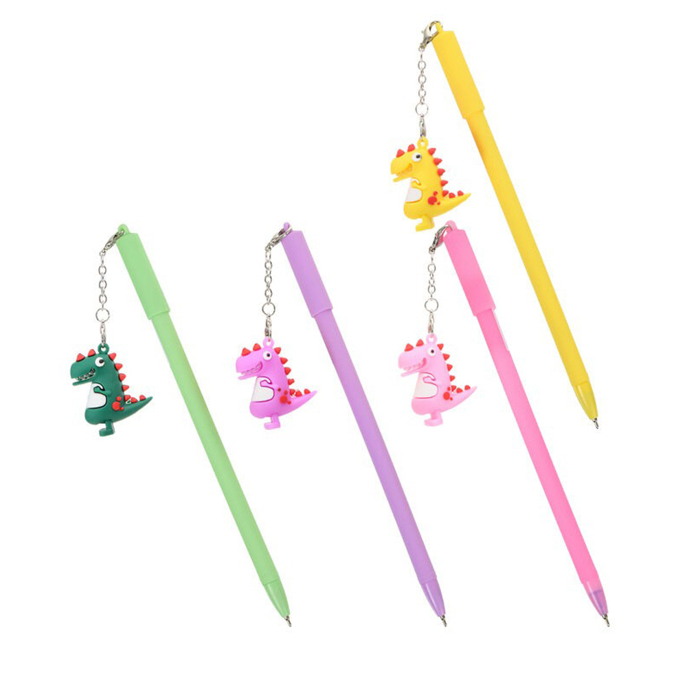 Ручка шариковая, масляная, Basir, синие чернила, серия "Динозаврик", с брелоком, 30 шт