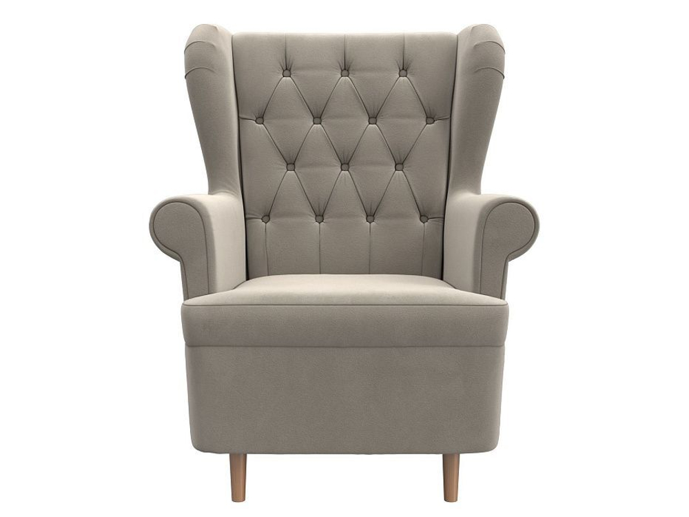 Кресло Торин Люкс, Бежевый, Микровельвет, 108501