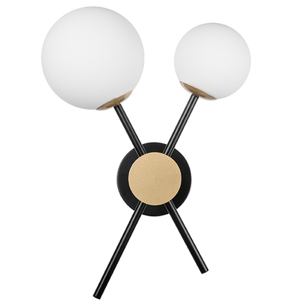 815620 Бра CROCO 2х40W E14 ЧЕРНЫЙ МАТОВЫЙ/ЗОЛОТО