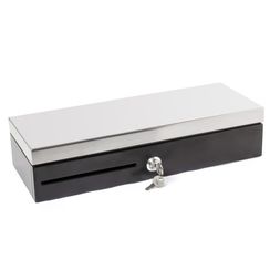 Денежный ящик POScenter 2460 460x170x100, распайка для "ШТРИХ-М", черный с крышкой из нержавейки