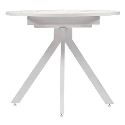 Стол Bradex Home Rudolf круглый раскладной 90-120x90x75см, белый мрамор, белый