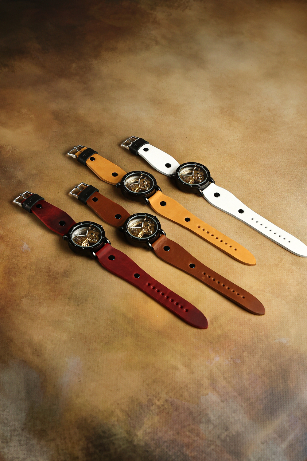 Часы скелетоны механические Power Black White YOURTIME