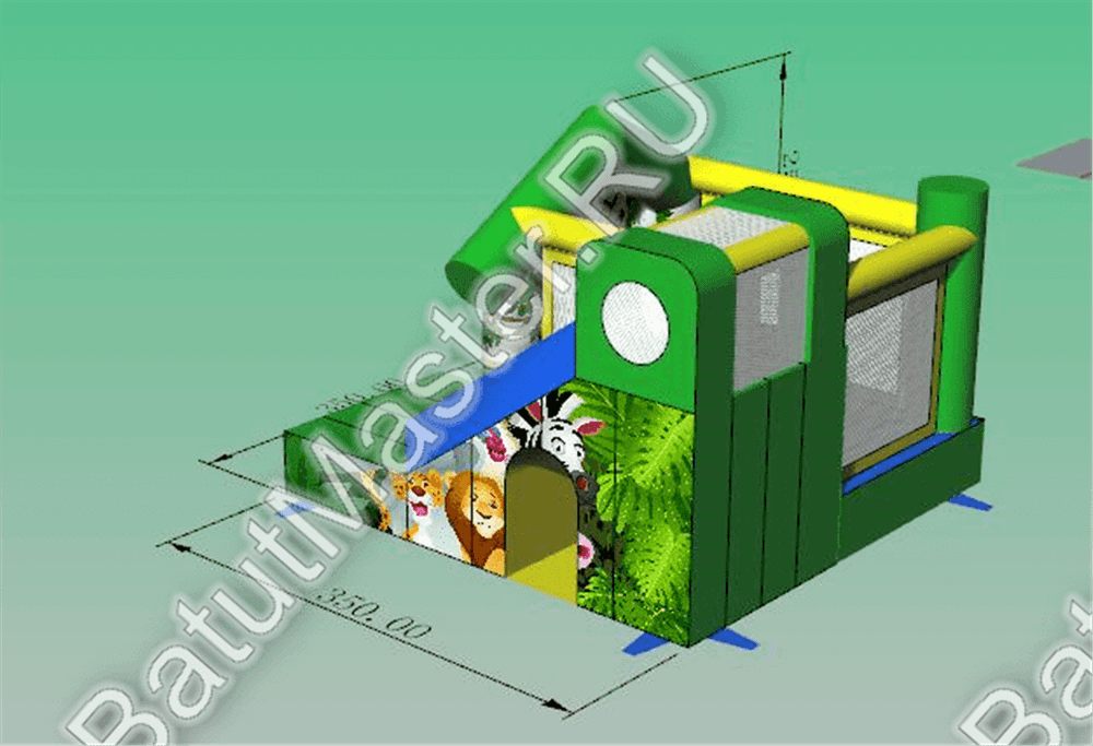 Небольшой надувной батут "Лесной домик"