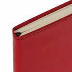 Блокнот в клетку с резинкой А5 (148x218 мм), 80 л., под кожу красный BRAUBERG "Office", 111030