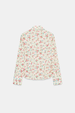 ZARA РУБАШКА С ЦВЕТОЧНЫМ ПРИНТОМ И ВОЛАНАМИ, РАЗНОЦВЕТНЫЙ