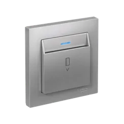 Выключатель карточный AtlasDesign 10А с подсветкой без задержки отключения механизм алюм. SE ATN000314