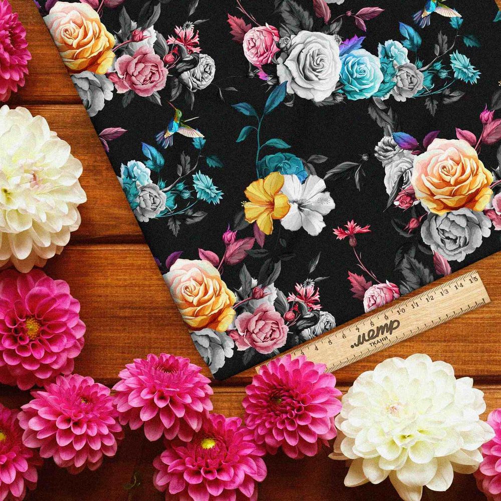 Ткань атлас калибри на розах