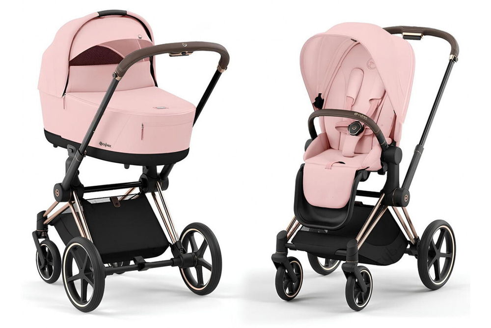 Коляска 2 в 1 Cybex Priam IV Peach Pink, шасси Rose Gold