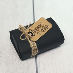 Чёрная крафтовая авторская упаковка с коробочкой