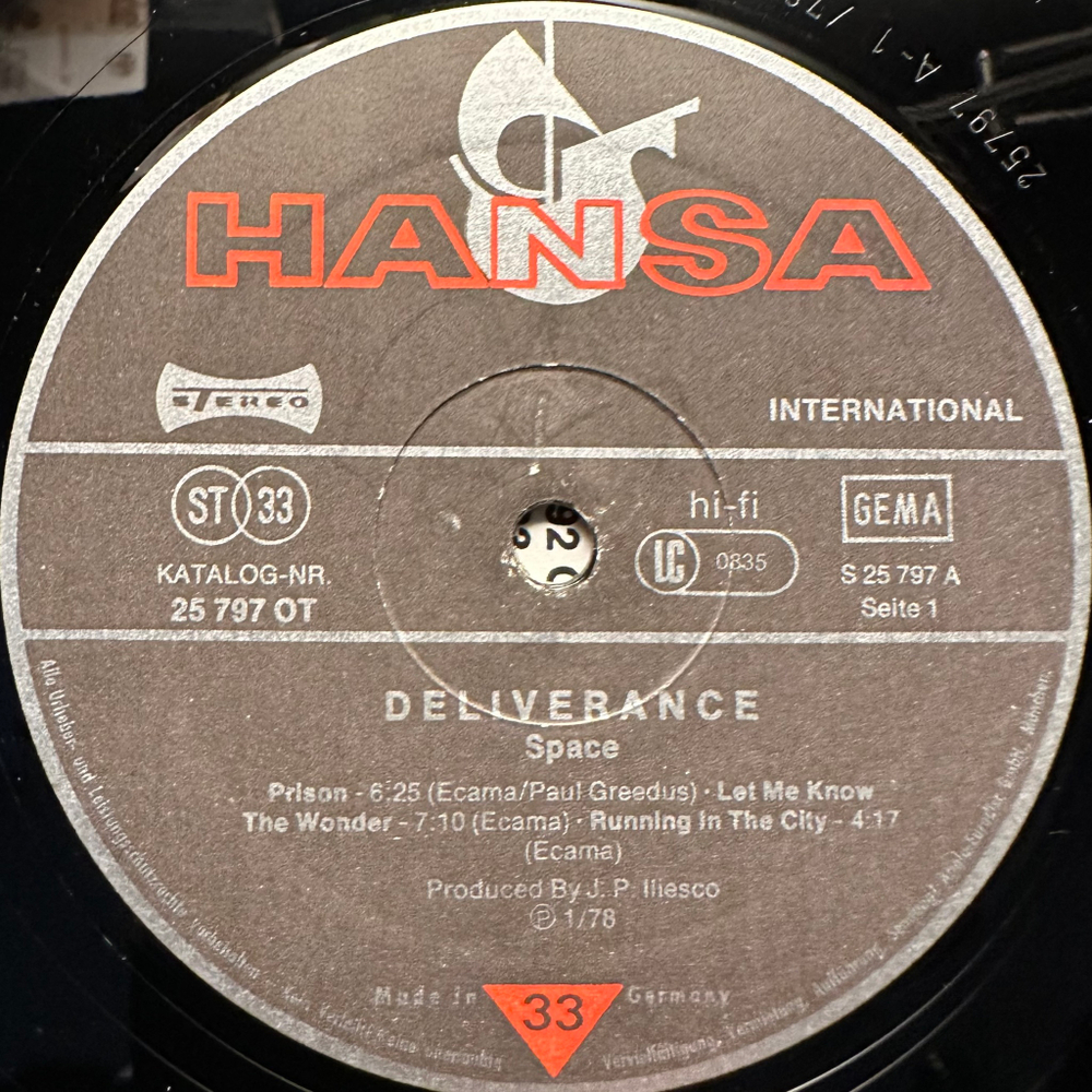 Space ‎– Deliverance (Германия 1978г.)