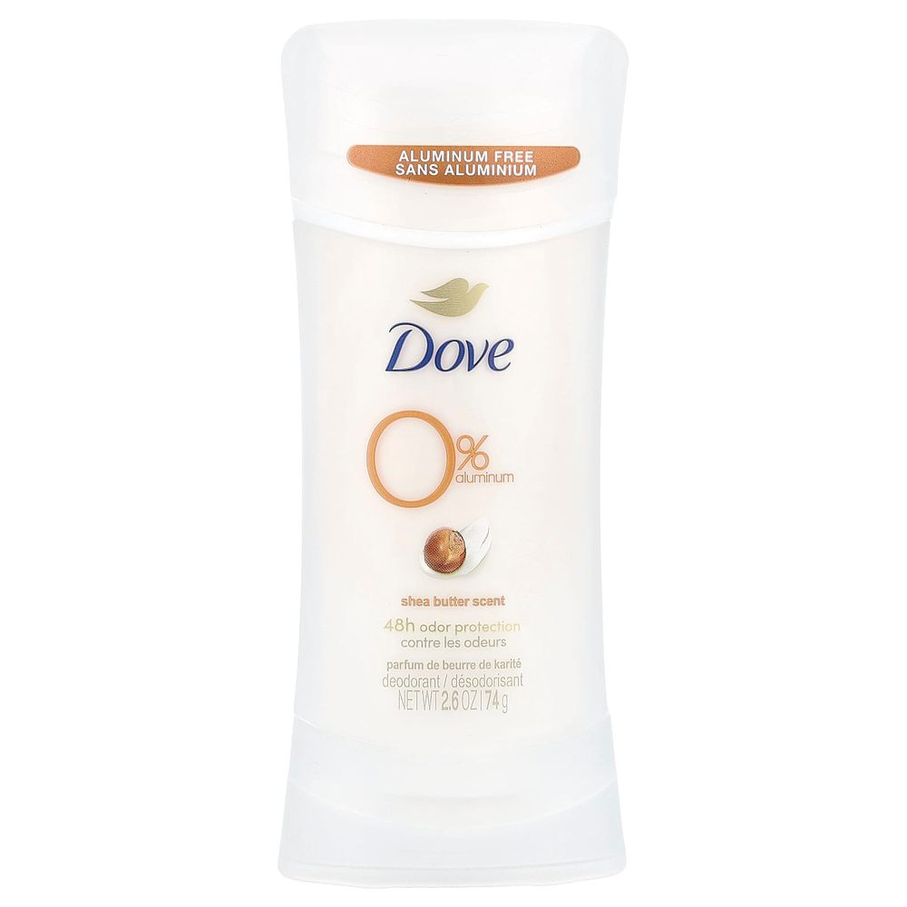 Dove, дезодорант с 0% алюминия, масло ши, 74 г (2,6 унции)