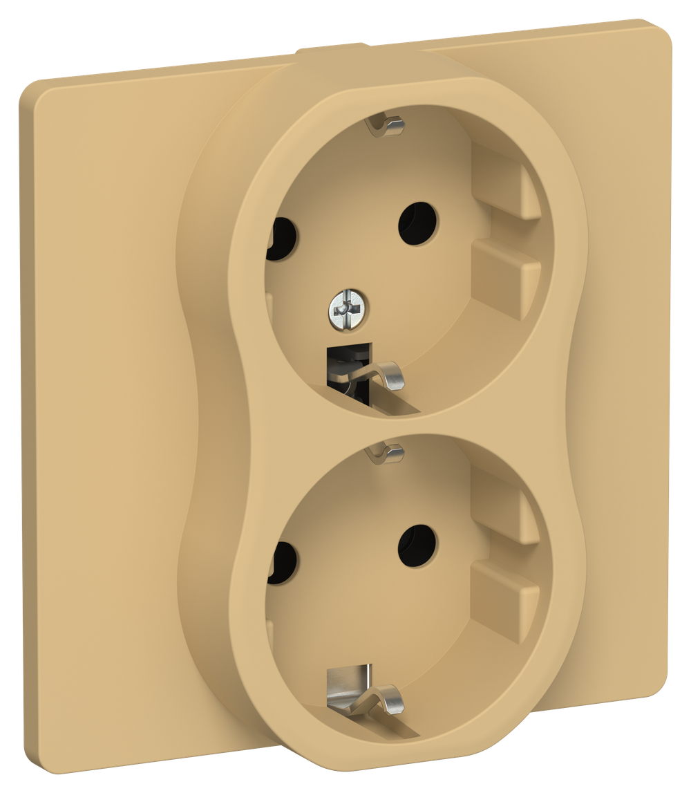 FLITE Розетка 2-местная с заземлением без защитных шторок 16А РС12-0-К-ФлШм шамуа IEK