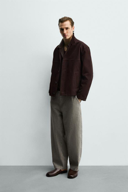 ZARA БРЮКИ BALLOON FIT, СЕРЫЙ/СИНИЙ