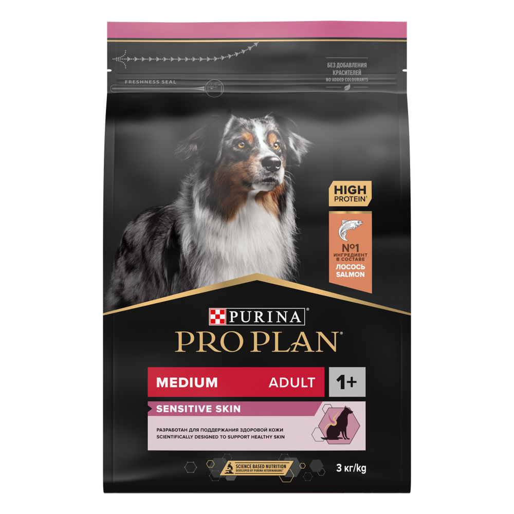 Pro plan корм сухой для взрослых собак, средних пород лосось