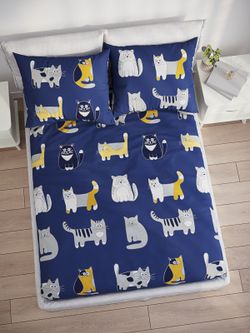 Простынь на резинке бязь Сказка "Котятки" 90x200 см