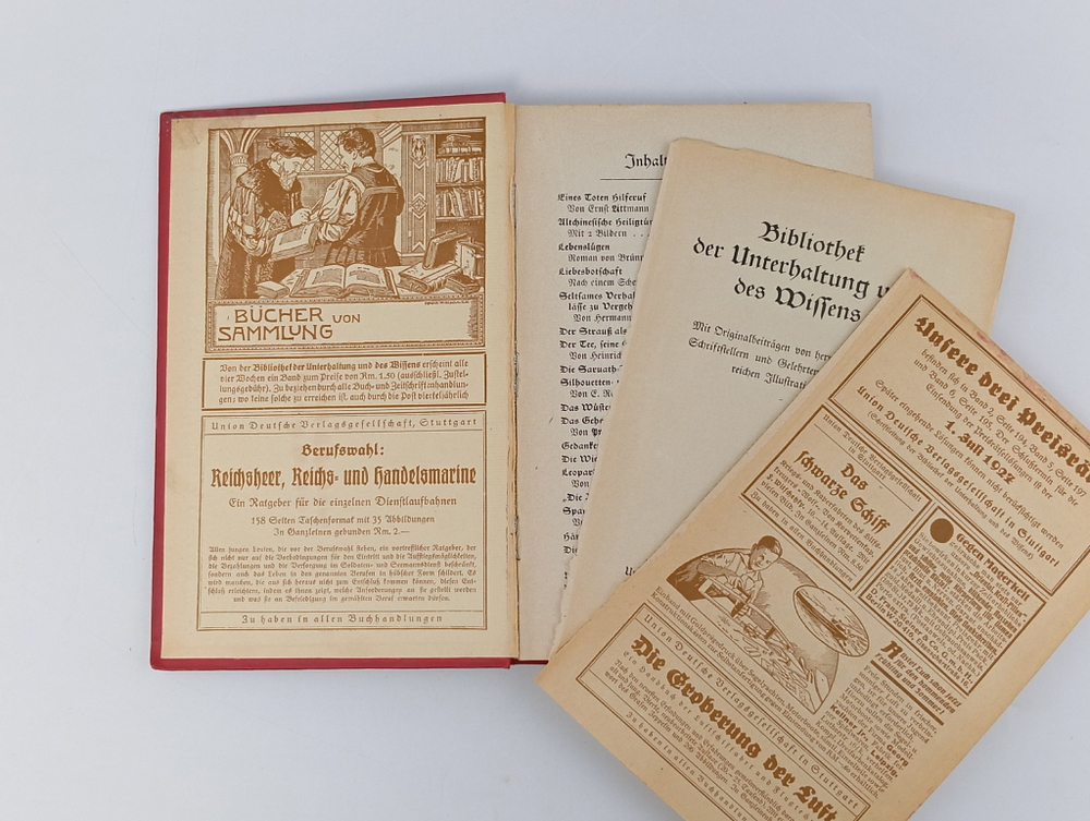 Книга антикварная: Библиотека развлечений и знаний . Выпуск 7. 1927 год. На немецком языке