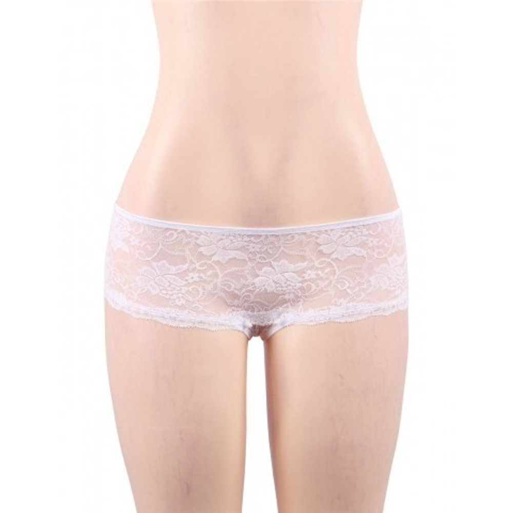 Трусики на завязках с доступом, белые, 3XL-4XL