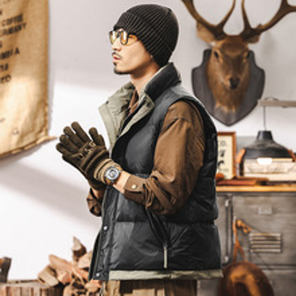 Новый мужской пуховик-жилет из 90% белого утиного пуха, соответствующий национальным стандартам, для зимы 2025 года, с высоким содержанием пуха, очень теплый.