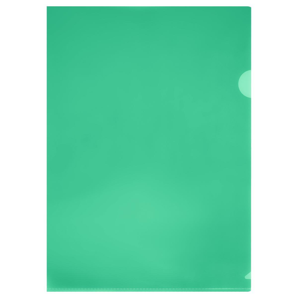 Папка-уголок А4 пластик, прозрачная, зеленая (Стамм)