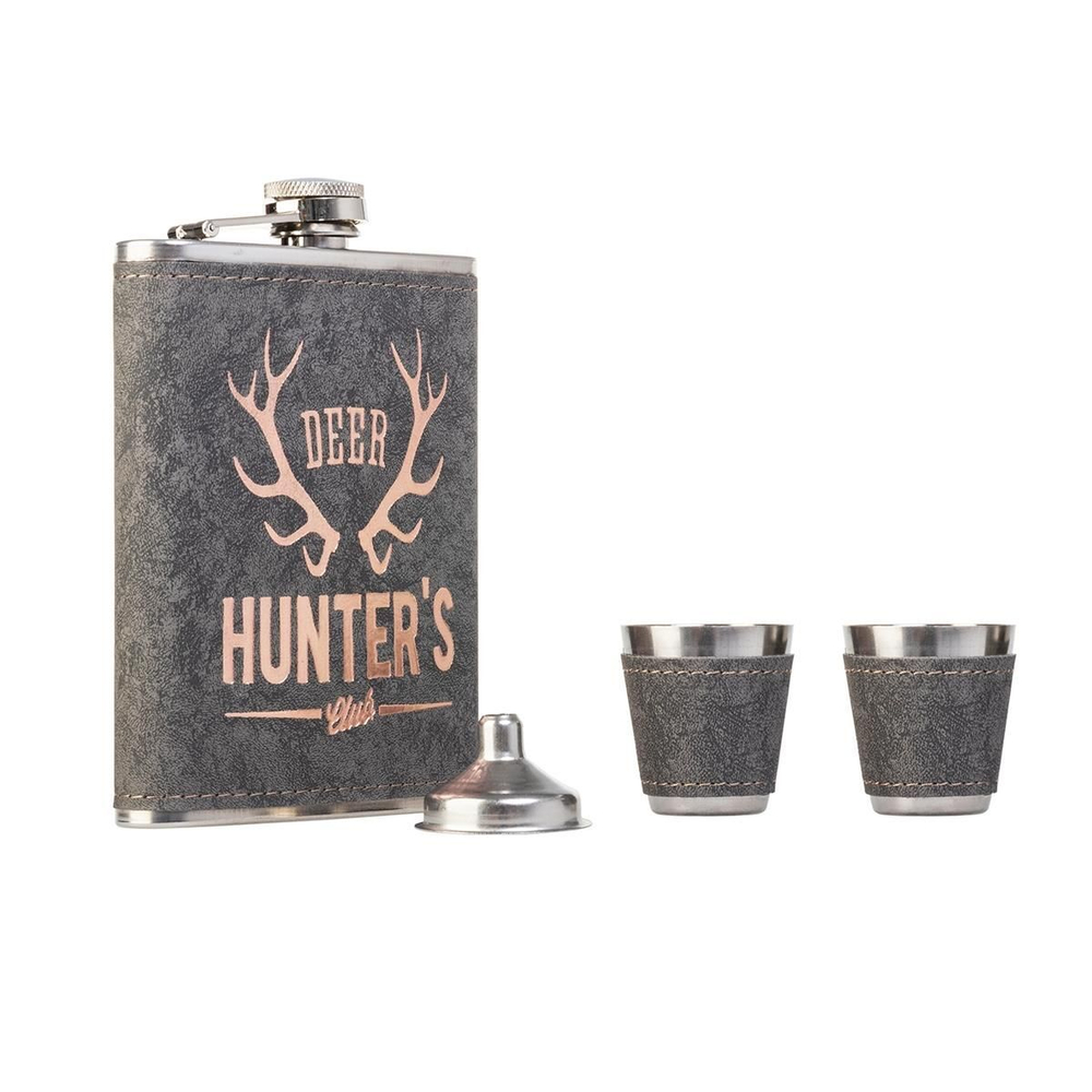 Набор Helios Клуб охотников (фляжка 240 мл + 2 стопки + воронка) (HS-BR-8H)