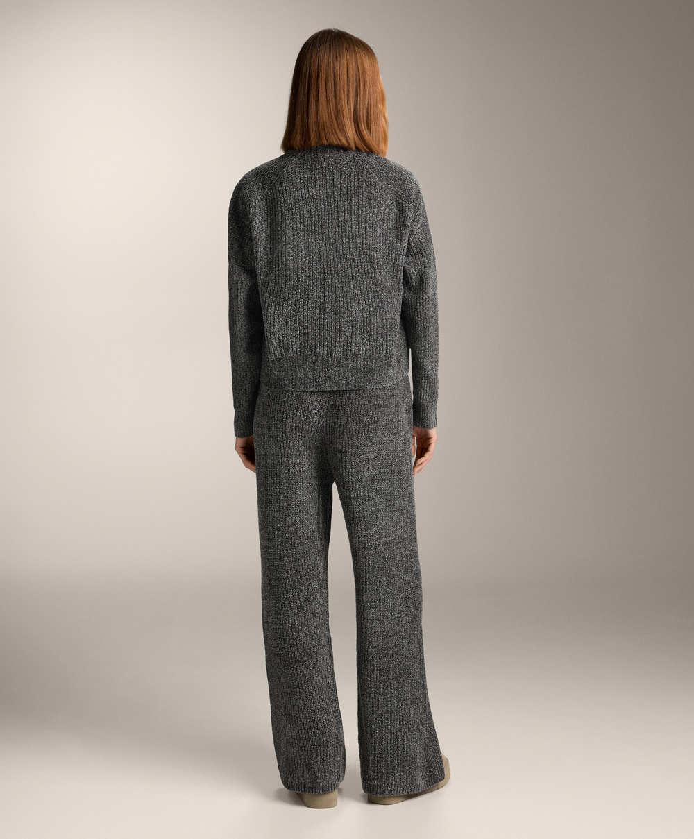 Oysho Вязаный свитер с высоким воротом и косами, черный