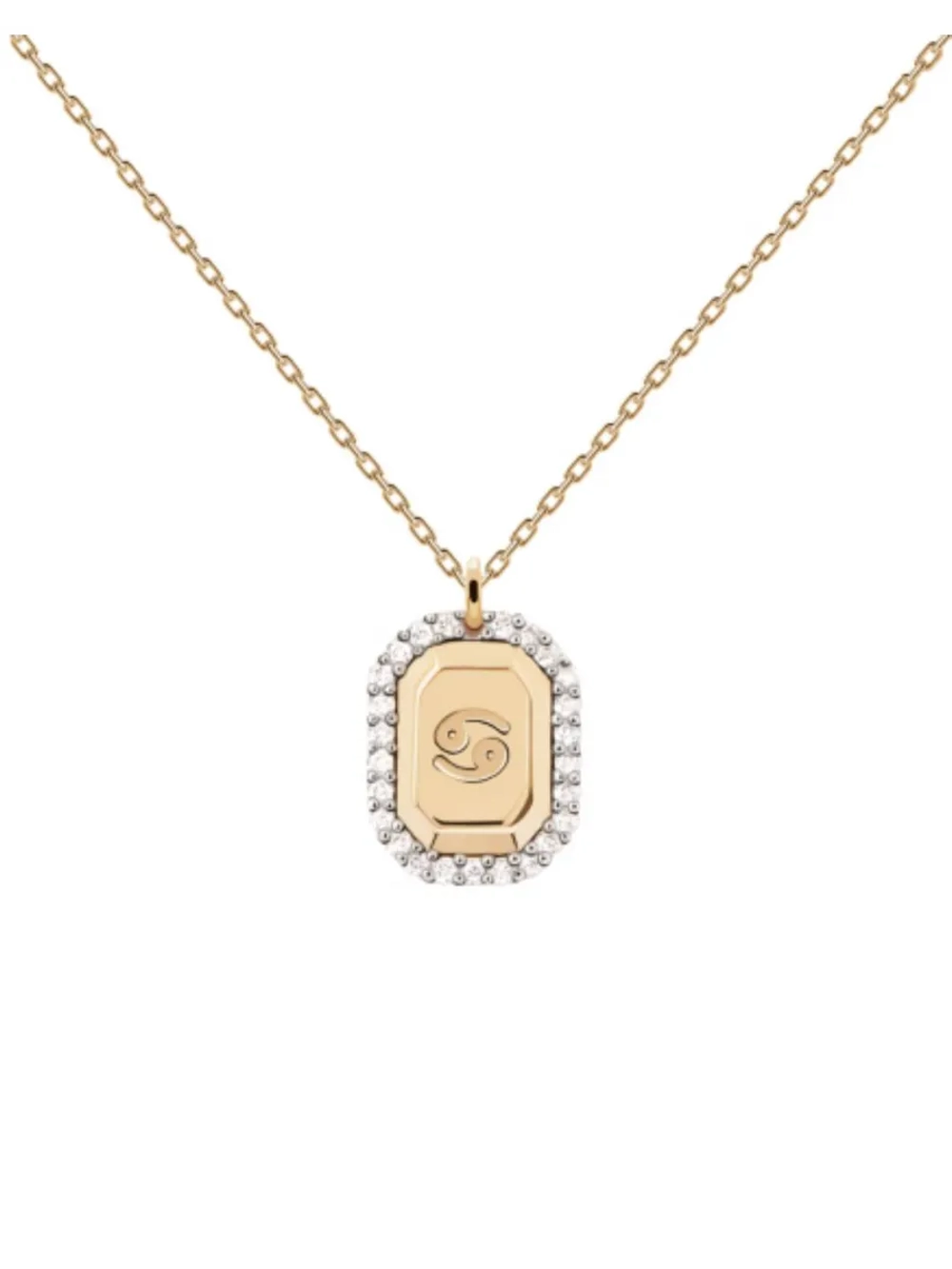 Колье Знак Зодиака Рак серебро 925 пробы покрытое золотом