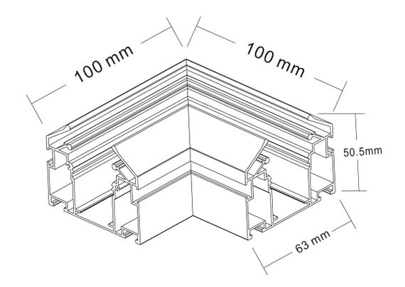Угол соединительный для встраиваемого трека Crystal Lux CLT 0.235 01 BL