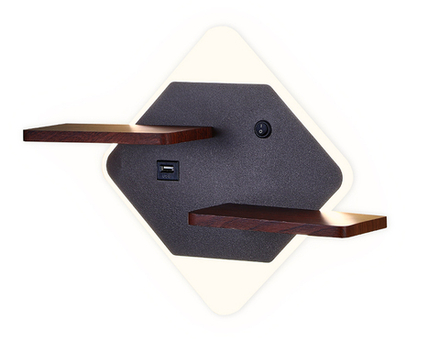 Ambrella Настенный светодиодный светильник с выключателем, USB портом и полкой Wall FW101