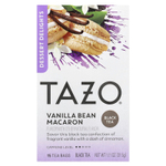 TAZO, Dessert Delights, черный чай, макарон с ванильными стручками, 15 чайных пакетиков, 31,5 г (1,11 унции)