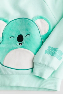 H&M Толстовка с контрастным принтом, мятно-зеленый