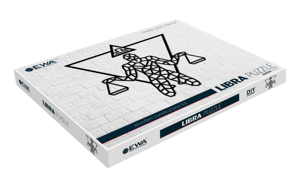 Деревянный декор настенный, панно, сборная модель EWA Design Знаки Зодиака Весы