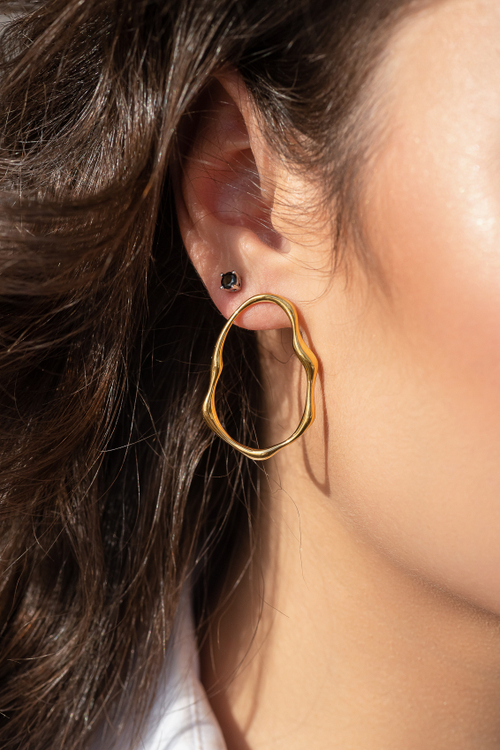 Серьги "Лужи" в золочении