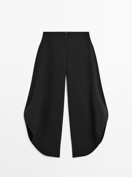Massimo Dutti Брюки с разрезами на штанинах - Limited Edition, черный