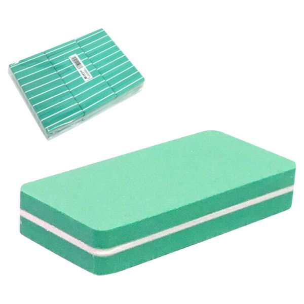 Баф-ластик прямоугольный (6см_3см) зелёный, упаковка 30 штук