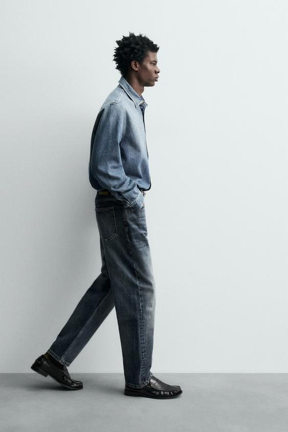 ZARA ДЖИНСЫ STRAIGHT ДЛИНОЙ ДО ЩИКОЛОТКИ, ВЫЦВЕТШИЙ СИНИЙ