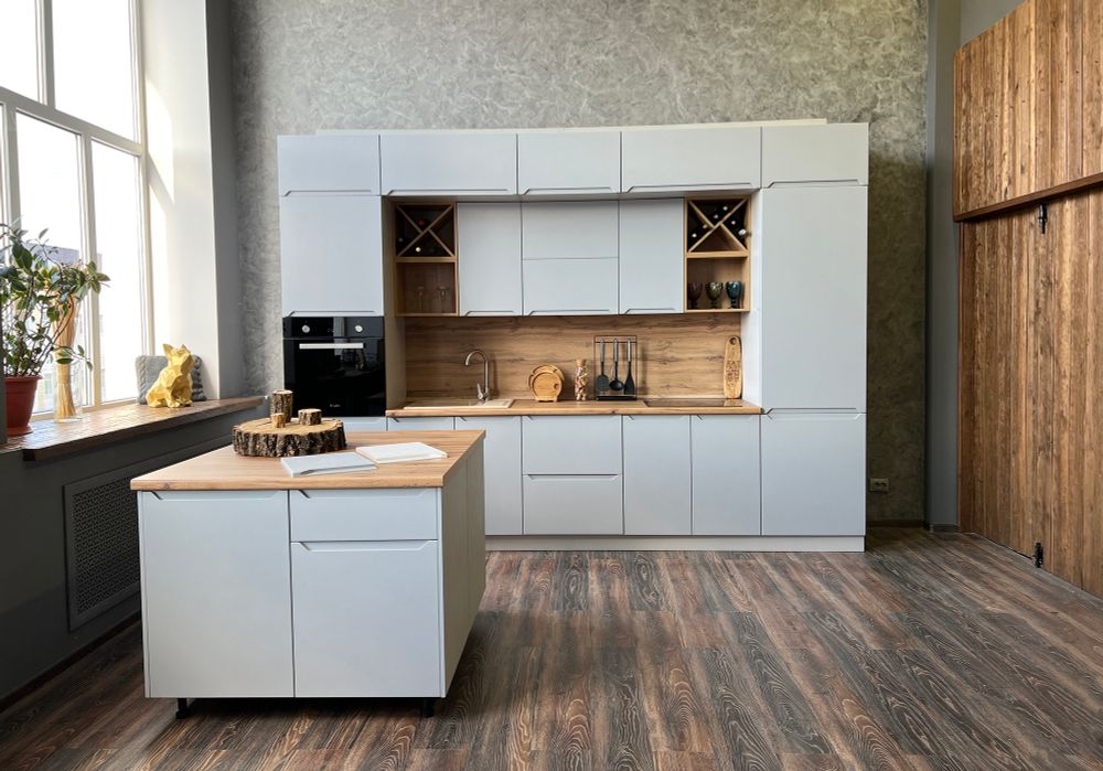 Модульный кухонный гарнитур «Тренто» 1800 (Штукатурка белая), ЛДСП/МДФ, ДСВ Мебель