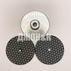 Круг шлифовальный черепашка диск по керамограниту 100 мм, р100, р50 + тарелка опорная