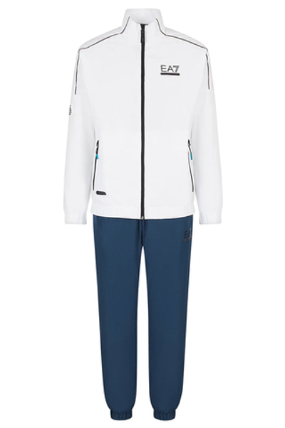 Для мужчин Костюм теннисный EA7 Man Woven Tracksuit - white/light blue